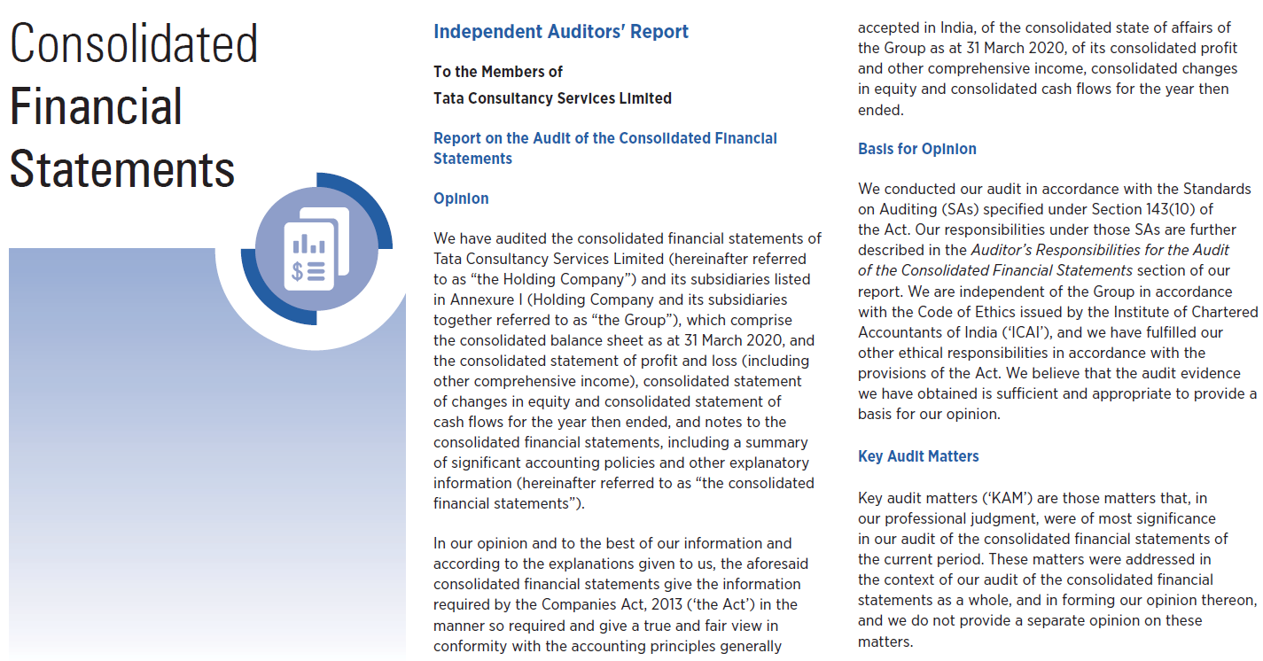 Tata Consultancy Services Ltd’s Annual Report (FY20)