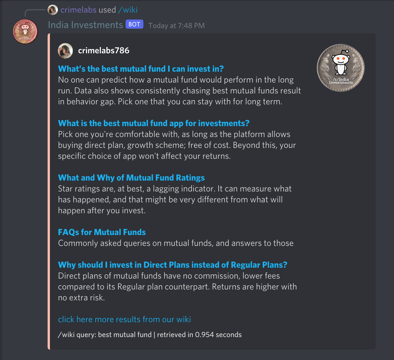 Discord Slash Command Search Result for Querying Wiki - Desktop