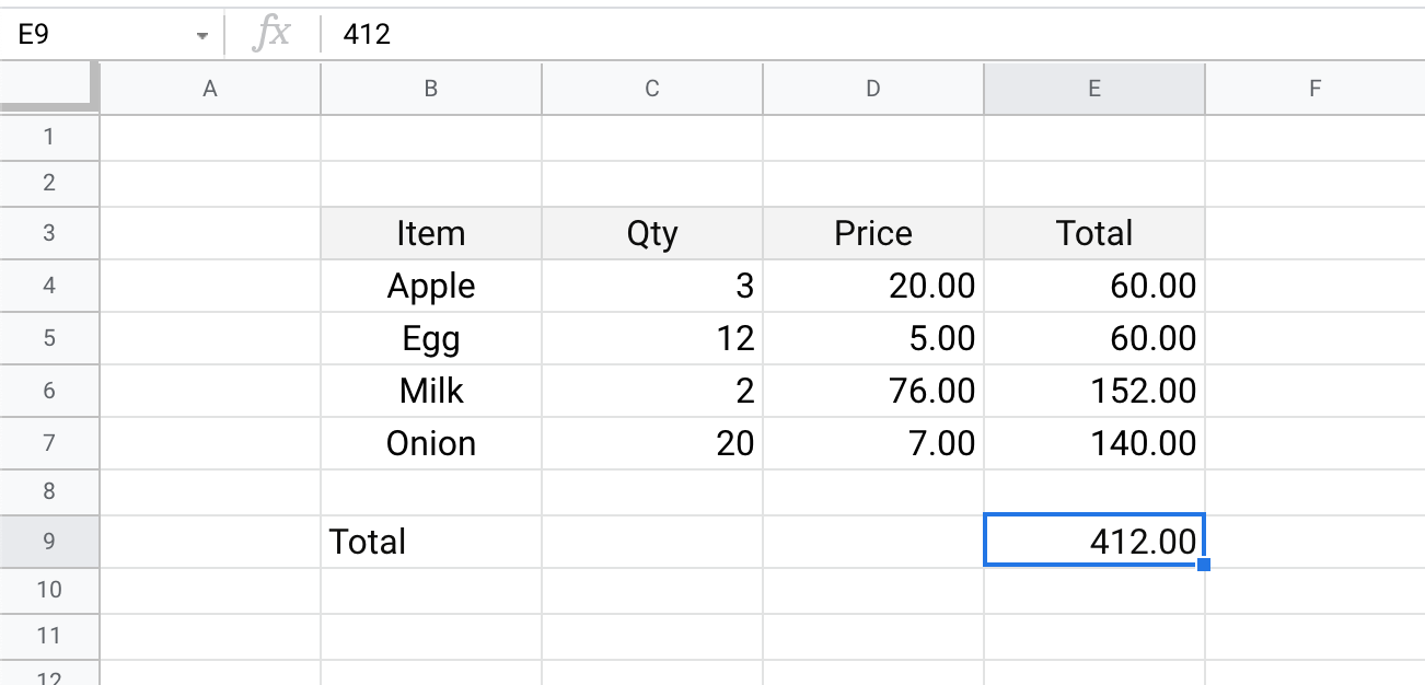 Numbers in Excel : Light Theme